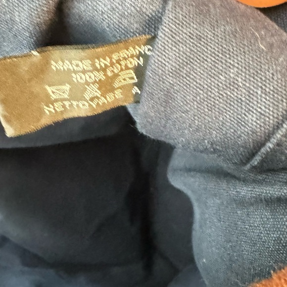 HERMES Paris Fourre Tout MM Navy/Brown Canvas Tote, Hand Bag. Made In France - Picture 10 of 14